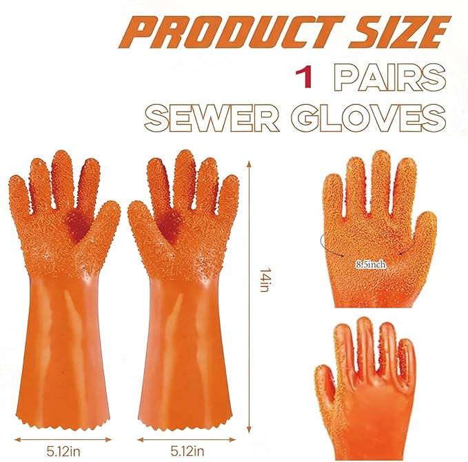 YOFANG Newly Pet Grooming Gloves for Washing Dogs & Cats, 4-in-1 Long Bathing Massage Hair Remover Brush, Anti-Slip Bite-Proof for Cat,Deshedding Glove with Soft 3500+ Particles, Orange-14