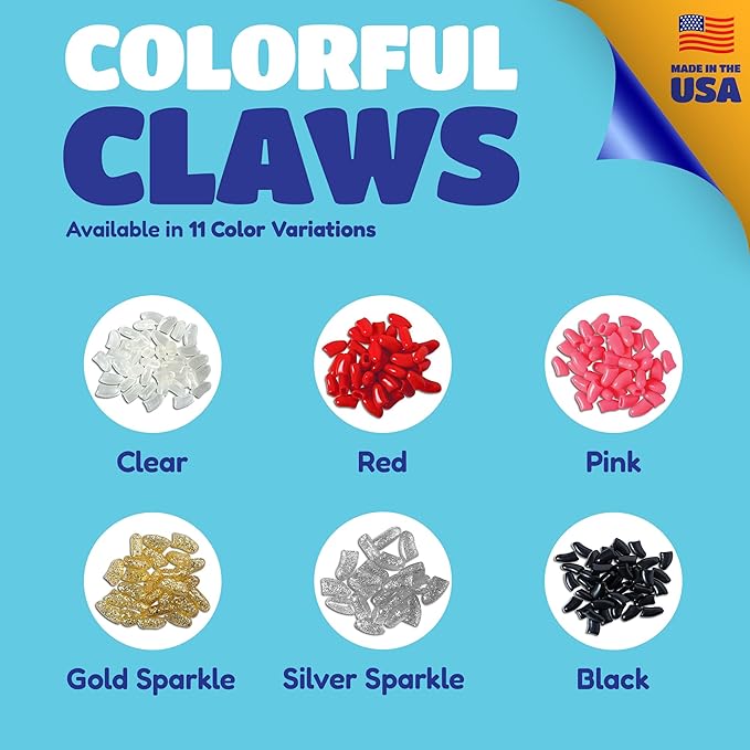Soft Claws Nail Caps for Dogs with Non-Slip Design - 40 Dog Nail Covers for Long-Lasting Protection of Floors and Furniture - Blue, Medium