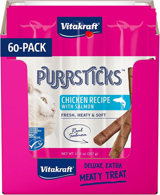 Vitakraft Cat PURRSTICKS Salmon Multi Pack 60ct