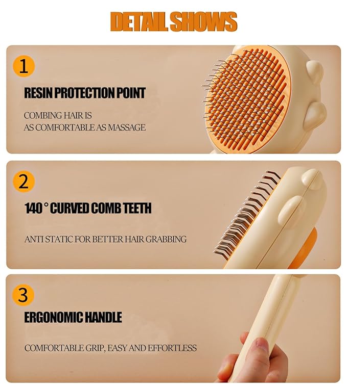 Cat Grooming Brush,Self Cleaning Slicker Brushes for Dogs Cats Pet,Grooming Brush Tool Removes Loose Undercoat Mats Short or Long Pet Tangled Hair (Green)
