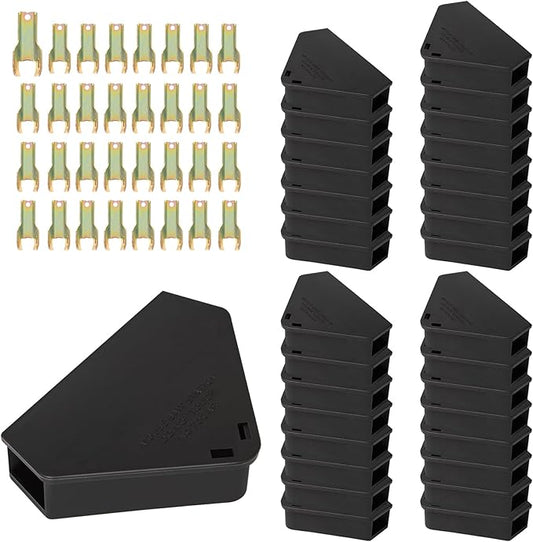 Mouse Station with Keys Black 32 Pack, Key Required Mouse Stations, Mice Stations, Keeps Children and Pets Safe Indoor & Outdoor
