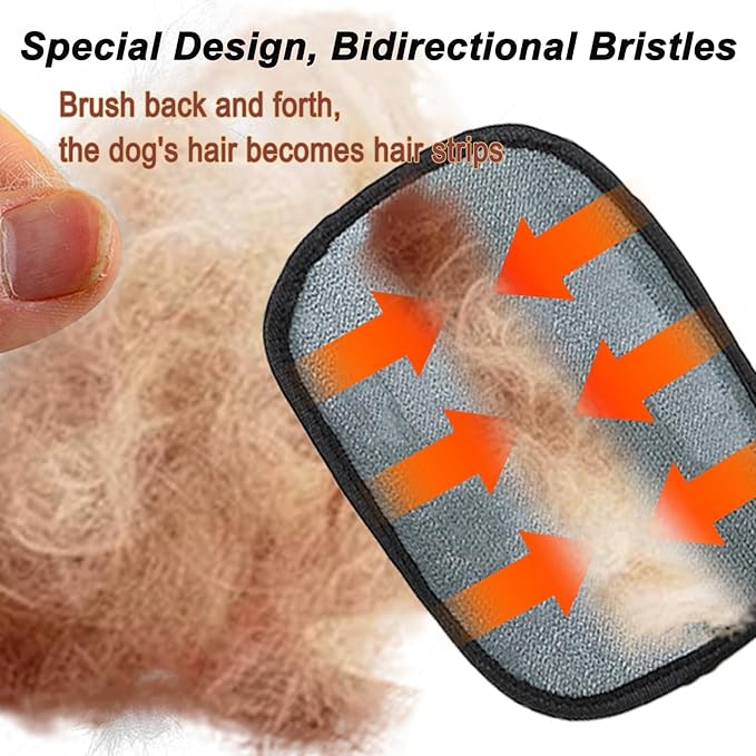 Pet Hair Remover Glove, Reusable Double Sided Electrostatic Pet Hair Remover Glove, Washable Pet Grooming Gloves - Effort-Free Clean, for Clothing/Couch/Furniture/Carpet/Car Seat (2PCS)