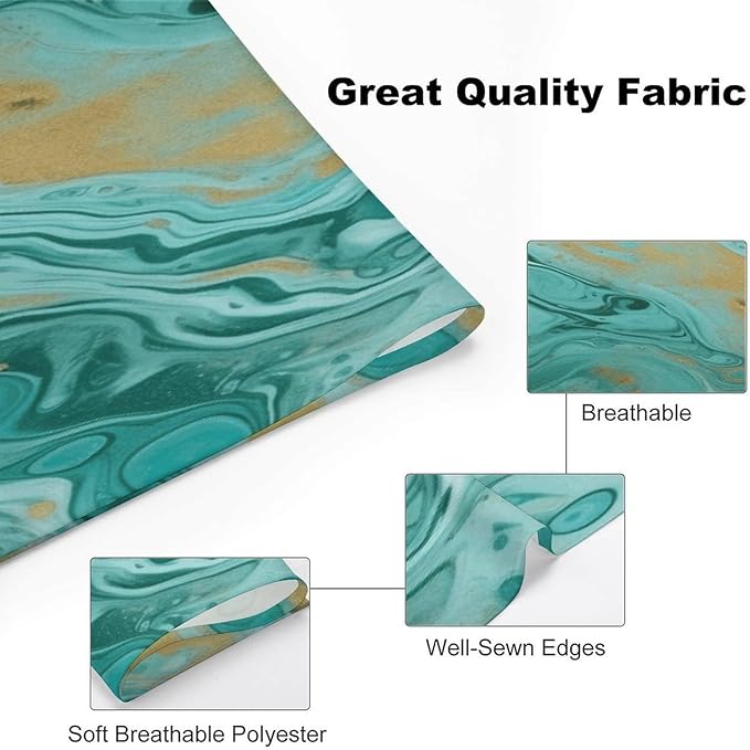 Dog Bandana Spring Pet Scarf Adjustable Triangle Teal and Gold Marble Printing Dog Bib Washable Polyester Puppy Bandana for Small Medium Large Dogs Cat Birthday Party Supplies