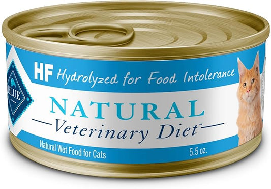 Blue Buffalo Natural Veterinary Diet HF Hydrolyzed for Food Intolerance Wet Cat Food, Veterinarian's Prescription Required, Salmon, 5.5-oz. Cans (24 Count)