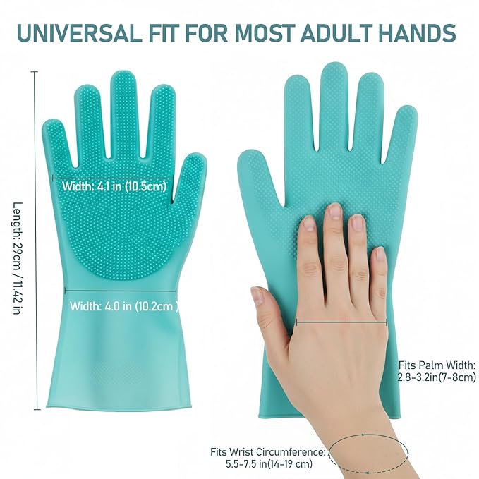 Cat Grooming Gloves for Hair-Removal: Effective at Removing 90% Loose Fur - Keep Home Sofa/Clothes Fur Free Cleaning & Silicone Bristles - Gentle Grooming for Short-long Hair Cats