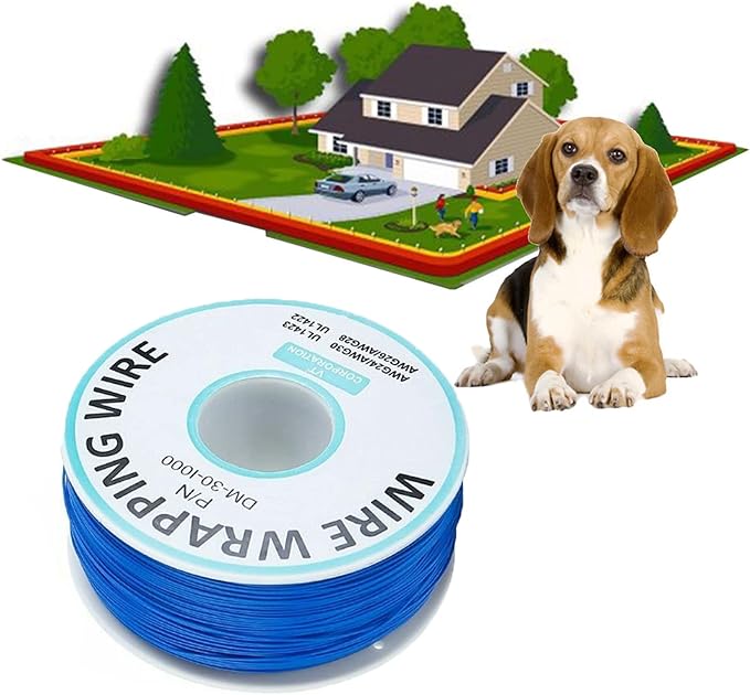 Wireless Electric Dog Fence System,In-ground/Aboveground Pet Boundary Containment System,Covers up to 1/2 Acre(650 Ft Wire,Waterproof & Rechargeable Collar,Shock/Tone Correction,for 1 2 3 Dogs),A,300M