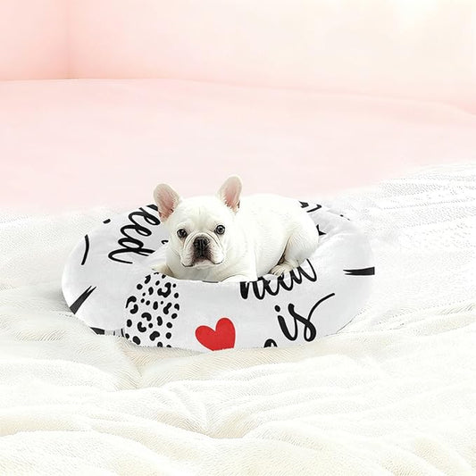 Pet Cat Beds Calming Anti Anxiety fluffier Puppy Beds for Medium Size Pets Supplies Simple Decor Pattern
