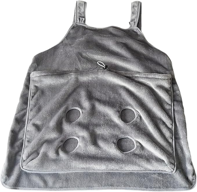 Cat Sling, Soft Flannel Cat Apron with Claws Holes, Multifunctional Adjustable Pet Carrier for Nail Cutting, Cozy Sleeping, Petting