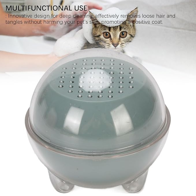 Pet Massage Brush, Comfortable Grip and Efficient Design Gentle Remove Loose Hair Pet Grooming Cleanup Comb for Short Haired Dogs and Cats(Gray) (Green)