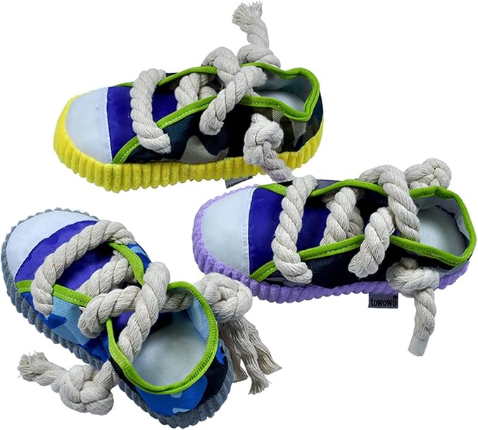 Dogs Chew Toy Shoe for Aggressive Chewer Pet Plush Puppy Soft Teething Rope Lovely Squeaky Pet Supplies Dogs Plush Squeaky
