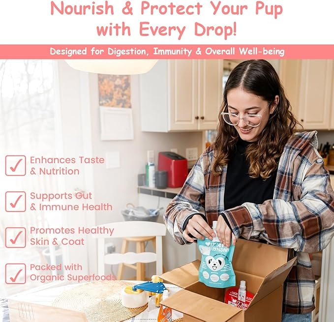 My Dog's Favorite Organic Dog Food Topper - Beef Omega-3 Probiotics & Turmeric for Digestion & Immunity Support - High-Protein Meal Enhancer for Picky Eaters - Healthy Wet Food Topping (8oz)