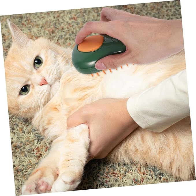 Toyvian Cat Steam Brush Electric Grooming Tool for Bathing Massaging Cleaning Gentle Spa Experience for Cats Avocado Spray Brush for Indoor Cats
