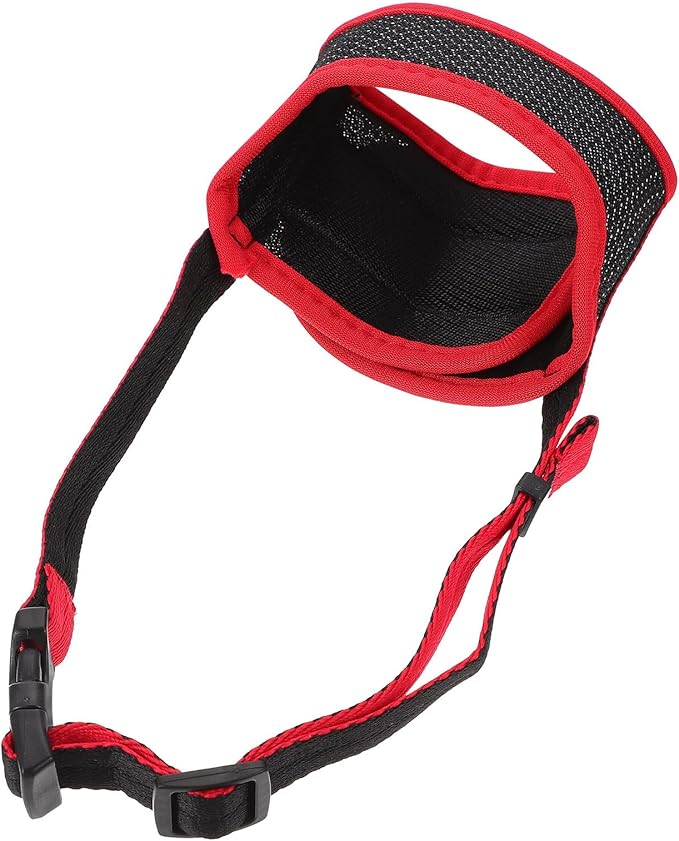 Kichvoe Adjustable Anti-bite Dog Muzzle Small Size Red Breathable Pet Mouth Cover Outdoor Use Comfortable Dog Muzzle Supplies