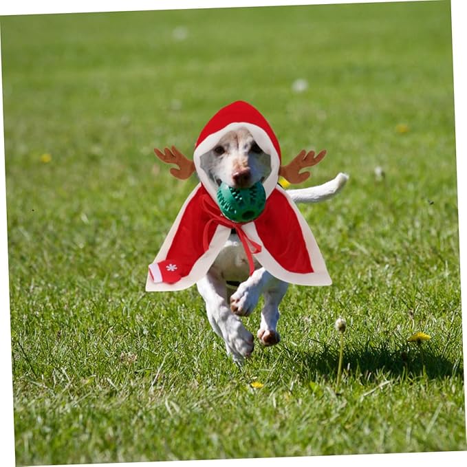 Abaodam Christmas Pet Cloak Dog Clothes Fleece Hooded Cape XL Winter Costume for Dogs Holiday Pet Supplies