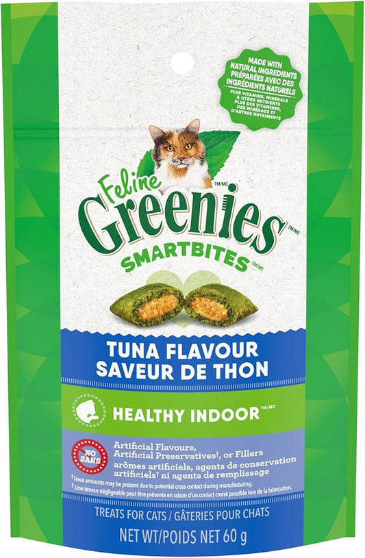Greenies Feline Smartbites, Cat Treats Healthy Recipe, Indoor Cat Treats, Tuna Flavor, 2.1 oz. Pack