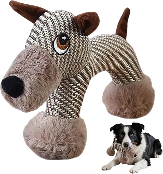 Pet Lori Linen SafariCompanions,Linen Safari Squeaky Dog Chew Toy,Robust Indestructible Dog Stuffed Toy for Small Medium Dogs,with Squeaker-Dog