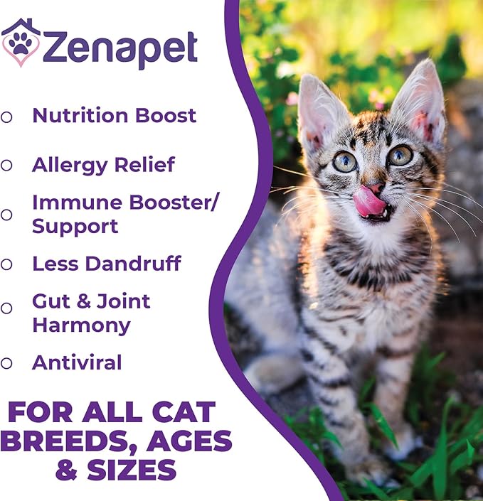 ZENAPET Cat Colostrum Plus Premium Powder Topper, Immune & Digestive Health Supplement, Supports Skin & Coat, Made in USA (1, 3 Ounces)