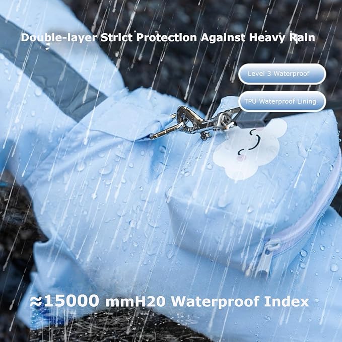 Waterproof Dog Raincoat,Full Coverage 4 Legs Dog Rain Jacket for Small Dogs,Pet Rain Coat with Hood,Reflective Strips&Leash Hole Outdoor Raincoat (Small（for Weight 3.3-5 lb）, Blue)