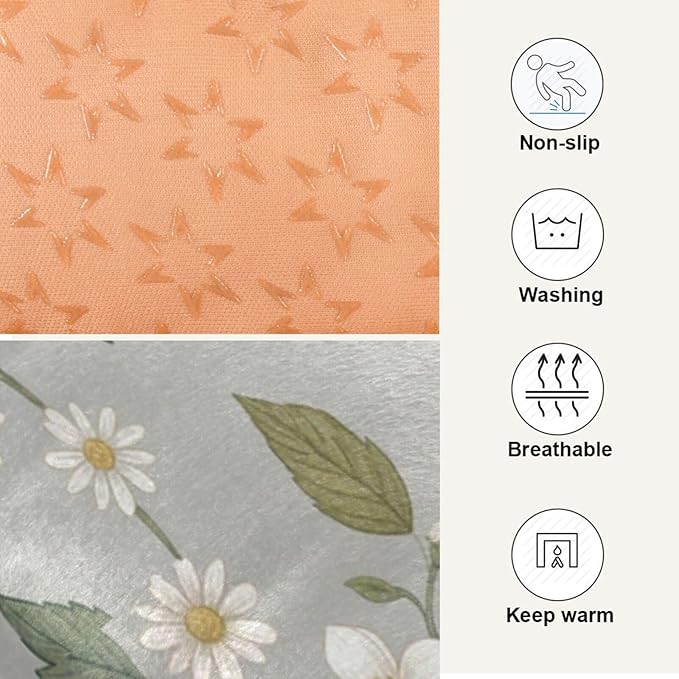 Dog Bed for Crate Washable Pet Sleep Pad, Floral Print Kennel Mat with Non-Slip Bottom, Soft Fluffy Supplies Pet for Dogs and Cats (24x18 inch)