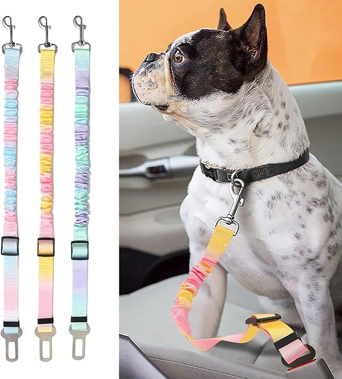3lots Vehicle Seatbelt Harnesses Removable Dog Seats Belt Harnesses for Small Dogs Travel Pet Supply Pet Car Travel Gear
