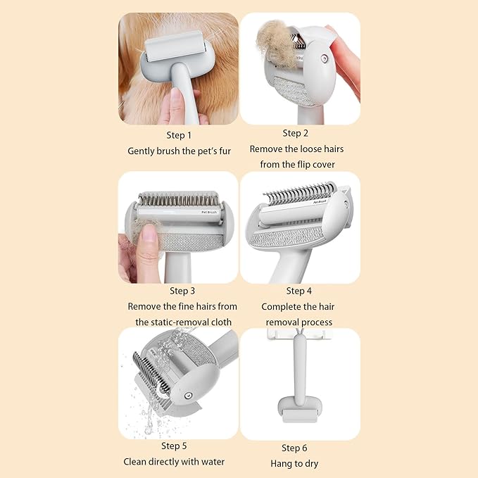 Canine Cats Grooming Brush Safely Remove Tangles Shedding Hair Remover Soft Rounded Edges Long Short Coat Care PET Shedding Comb