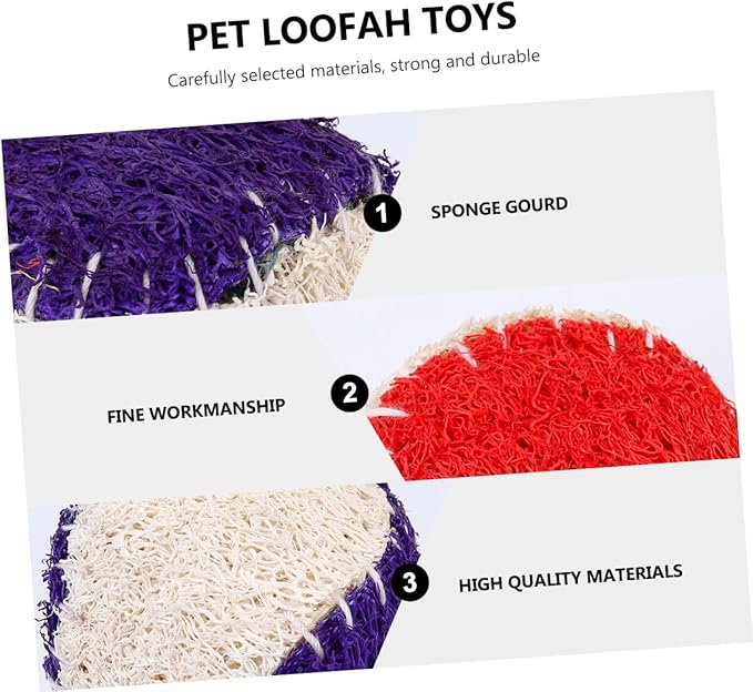 2pcs Natural Loofah Pet Chew Tennis Balls for Dogs Sturdy Puppy Training Supplies Interactive Outdoor Play Random Color