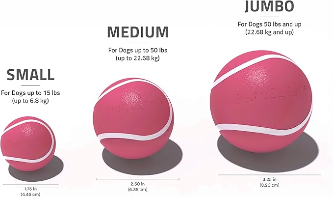 Playology Dog Toys | Squeaky Chew Ball - Bouncy Durable Floating Fetch Ball for Dogs | Jumbo Red Velvet Cake Limited Edition Valentine's Toy - Easy to Clean and Made from Non Toxic Materials