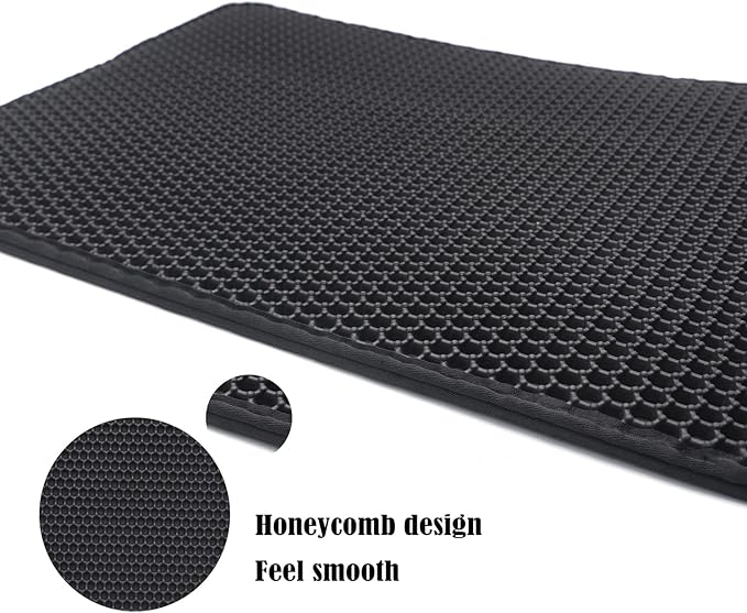 HongK- Pet Supplies Cats Litter & Housebreaking 60X45 Black Cat litter Mat Double Layer Pad Trapper Folding Pad EVA Foam Rubber