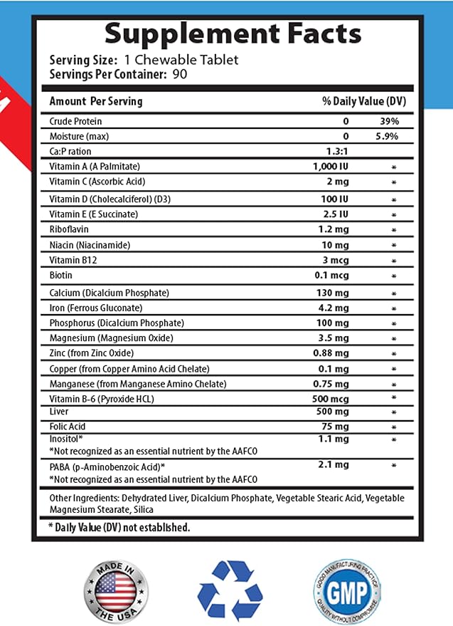 cat Senior Vitamins - Ultra CAT Vitamins - Mineral Supplement - Premium Chews - Vitamin e for Cats - 90 Treats (1 Bottle)