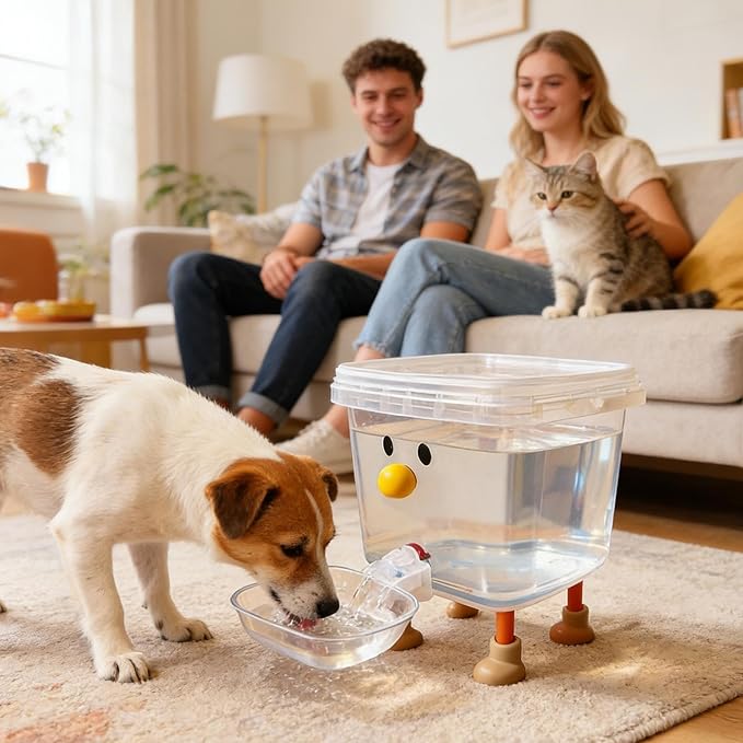Automatic Fountain Water Dispenser, Large Capacity PP Bowl, Smile Face Flowing System, Pet Hydration, Thirst Quenching, Daily Feeding, Liquid Supply