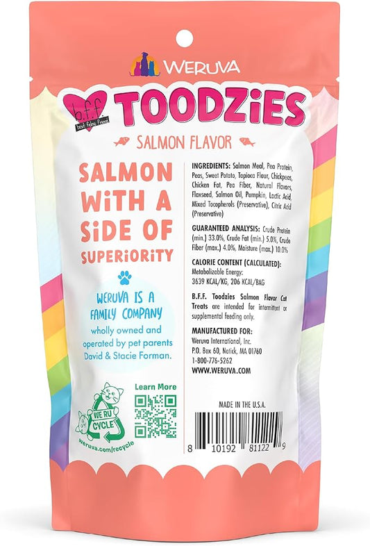 Weruva BFF Toodzies, Salmon Crunchy Cat Treats, 2oz Bag