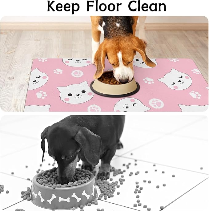 Dog Food Mats for Floors Absorbent, Non-Slip Quick Dry Dog Mat for Food and Water, Cat Pet Food Mat Pet Supplies
