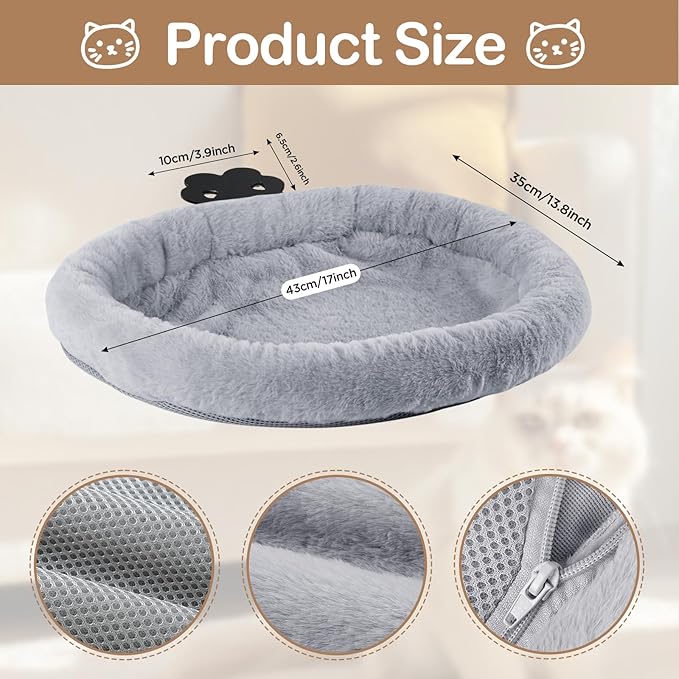 Cat Desk Bed - Adjustable Attachment Hammock Perch for Desks, Cozy Nest Design, Easy Mount Installation, Space-Saving Chair Bed for Cats, Supports Up to 45lbs, Perfect for Office & Home Use