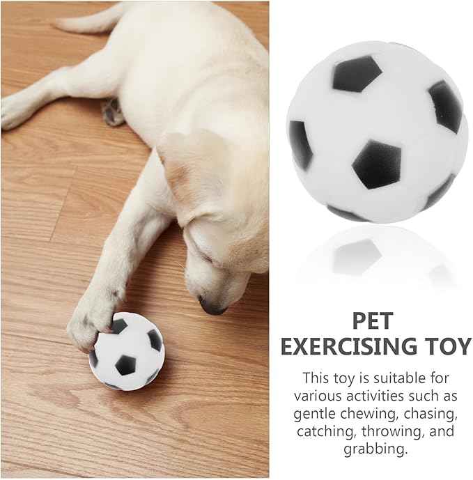 4pcs Interactive Squeaky Football Dog Rubber Bite Training Balls for Puppies Outdoor Chewing Play Pet Supplies
