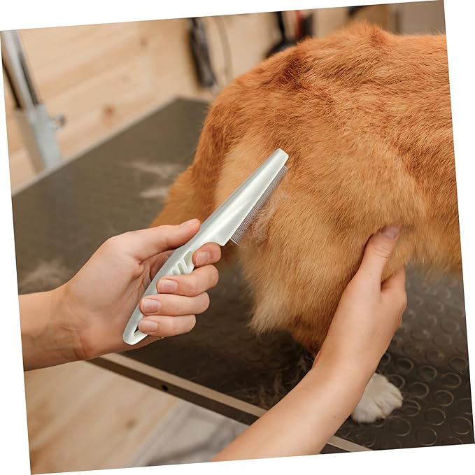 BESTonZON 3pcs Pets Grooming Set Stainless Steel Combs for Dogs and Cats Safe and Dematting Tools Ergonomic Design for Easy Grooming for Indoor Use