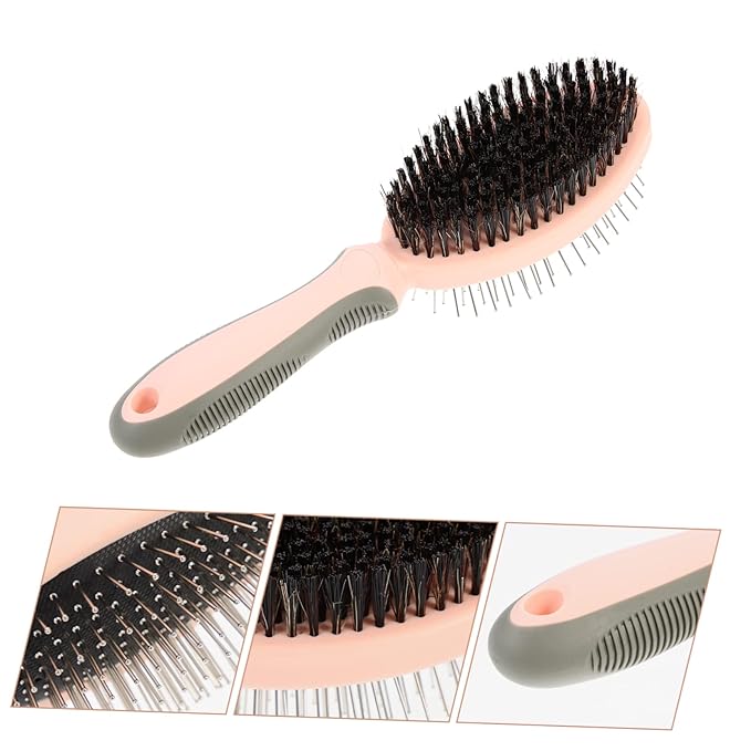 YARNOW Cat Grooming Comb Non-slip Double-sided Pet Comb for Dead Hair Removal