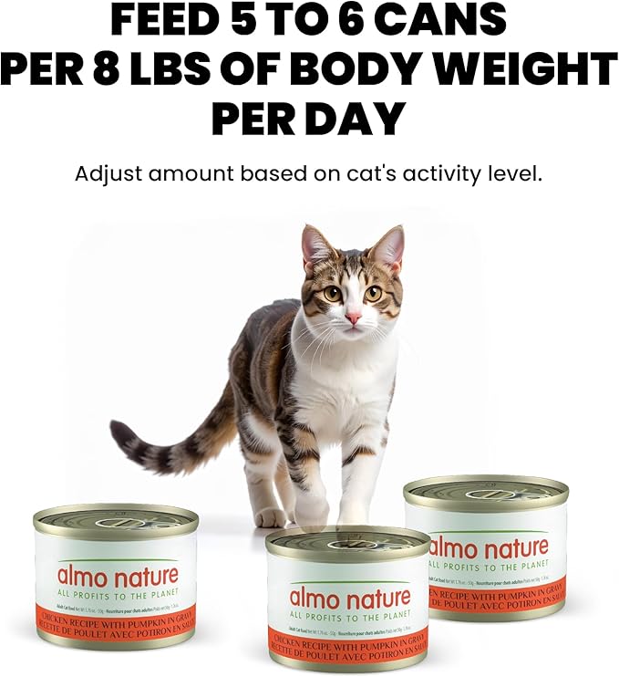 almo nature Supportive Formulas Digestive Support Formula HQS Shredded Chicken & Pumpkin in Gravy Wet Cat Food, 1.77-oz can, case of 6