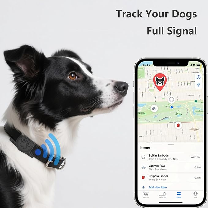 2-Pack Airtag Holder for Dog Collar, Waterproof Silicone Protective Case Cover, Anti-Lost Tracker Universal Fit for All Width Pet Collars (Black&Black)