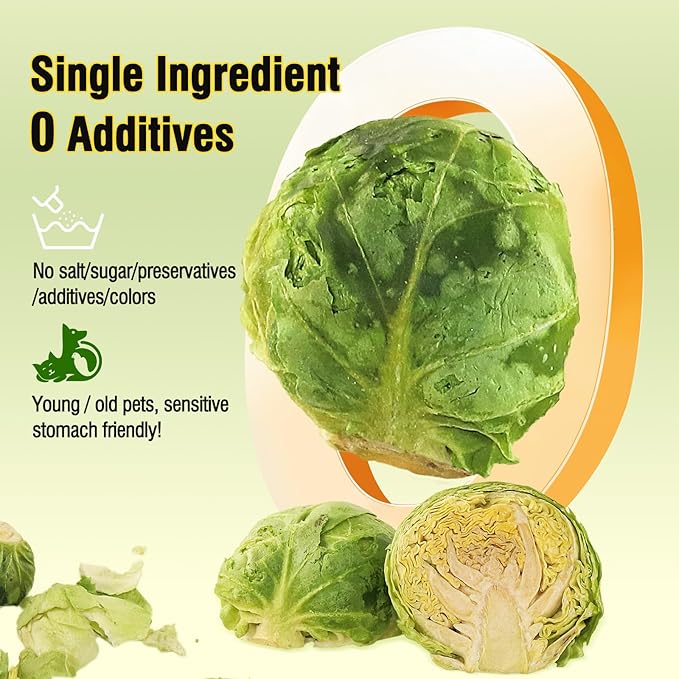 Natural Freeze-Dried Vegetable for Pets – Single Ingredient, Nutrient-Rich, Low-Calorie, Pure & Simple Digestive Crunchy Bites Snack for Dogs, Rabbits, Birds, Turtles & Guinea Pigs
