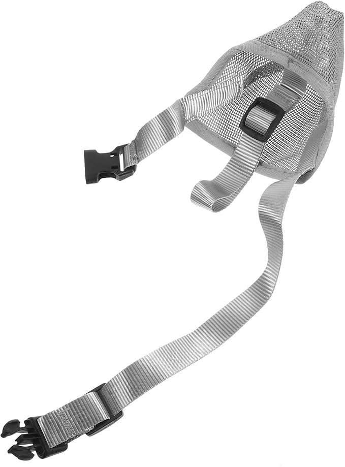 TEHAUX Breathable Dog Muzzle Basket Muzzle Soft Mesh Anti-Biting Grey Xs for Large Dogs Outdoor Use Pet Supply