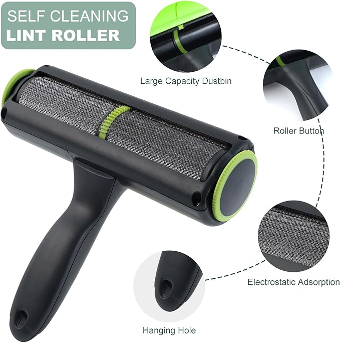 Pet Hair Remover, Resurable Lint Roller for Pet Hair, Cat and Dog Hair Remover for Furniture, Couch, Carpet, Clothing and Bedding - Portable, Multi-Surface Fur Removal Tool