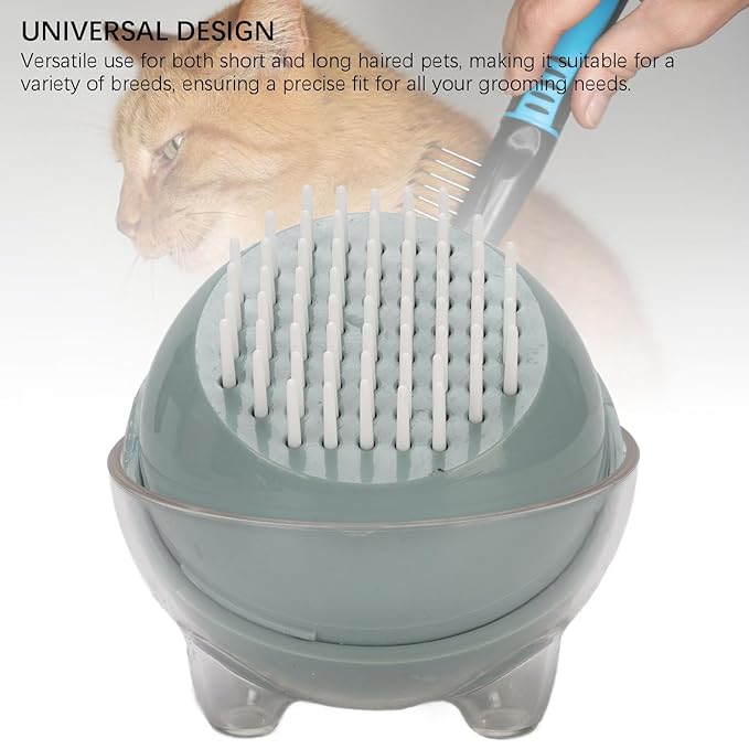 Pet Massage Brush, Comfortable Grip and Efficient Design Gentle Remove Loose Hair Pet Grooming Cleanup Comb for Short Haired Dogs and Cats(Gray) (Green)