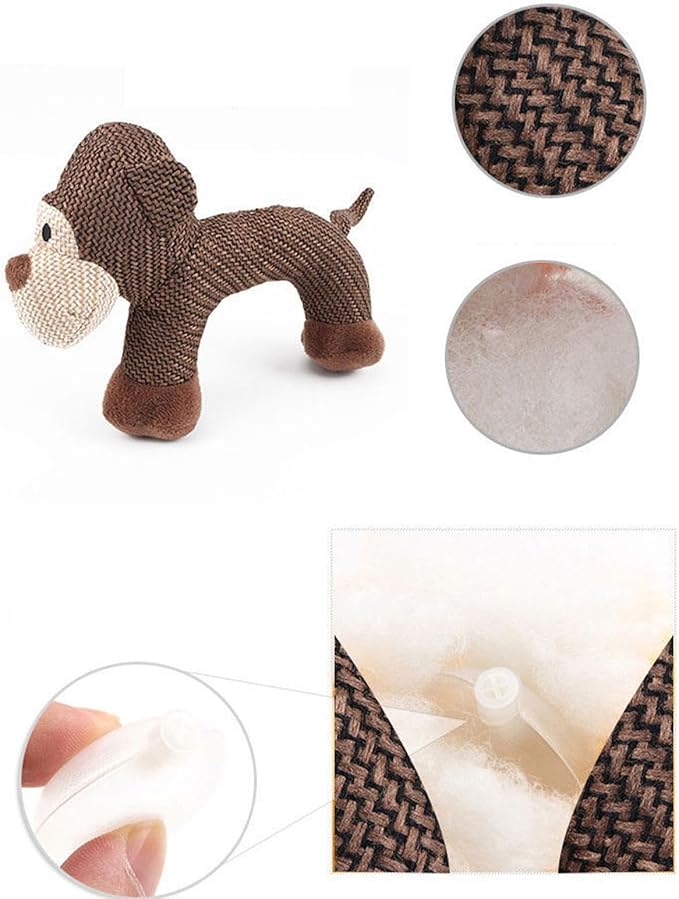 Stuffed Dog Toys - Plush Squeaker, 1 Piece Textile Creature for Canine Engagement, Soft Fabric Doll with Internal Sounder, Pet Supply, Interactive Plaything for Pups, Felines and Animals