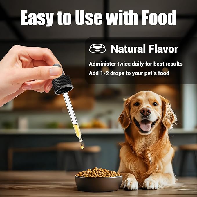Quercetin for Dogs, Dog Quercetin Liquid Drops, Dog Quercetin Herbal Supplement Support Allergy Relief,Immune Health, Respiratory Health, Skin Health, Gluten Free, Non GMO (60 ml/2 Oz) - 2 Pack