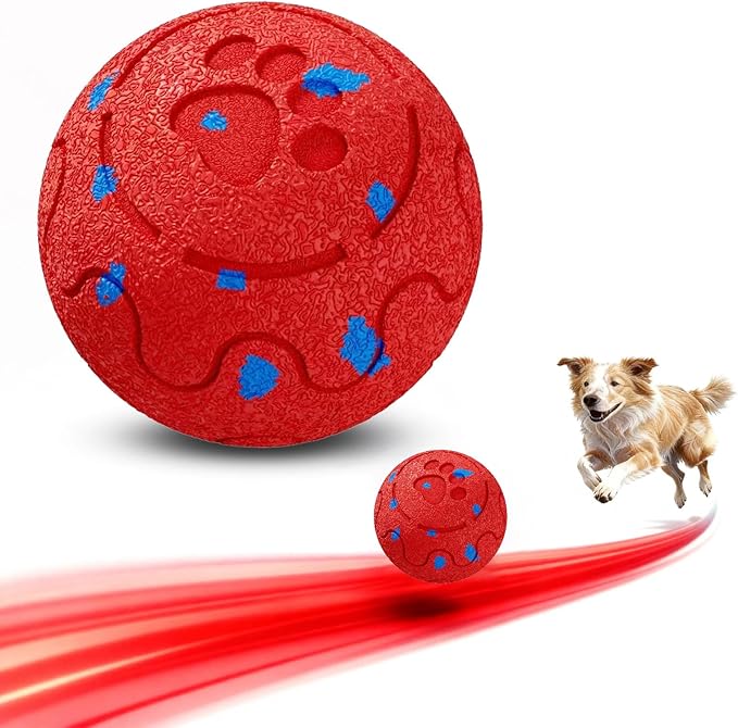 Dog Balls: Interactive Dog Ball, Self-Moving Dog Toy with Auto-Rolling & Bouncing, E-TPU Material, IP54 Waterproof, Motion-Activated (Red, Large)