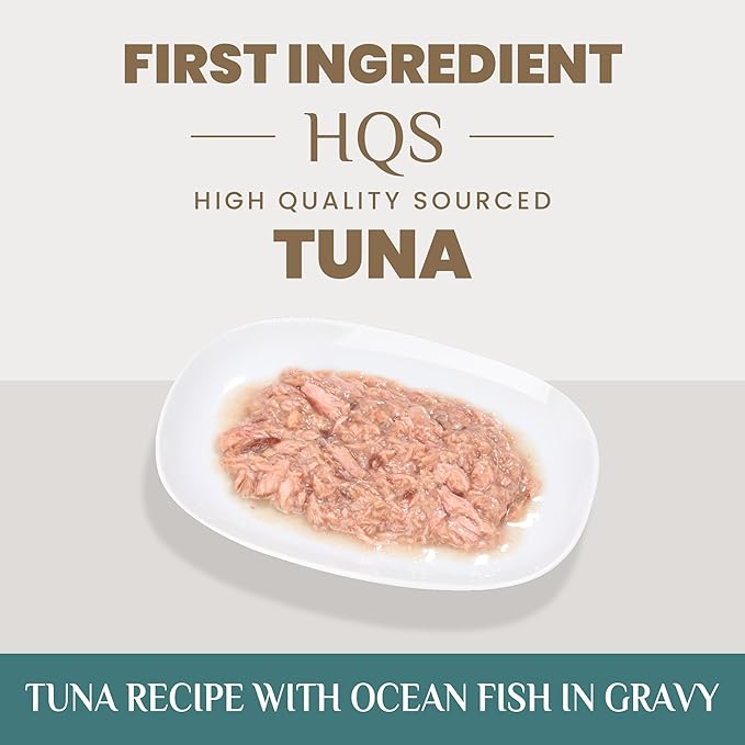 almo nature Supportive Formulas Golden Age HQS Tuna & Ocean Fish in Gravy Wet Cat Food, 1.77-oz can, case of 6