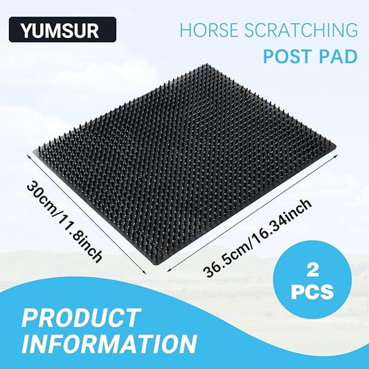 2 pcs Horse Cattle Scratchers, Horse Scratching Post, Super Soft Massage Brush Kit for Equine Bovine, Scratching Itch Relief Pad for Small Farm Animal Goat Sheep Cow Dog
