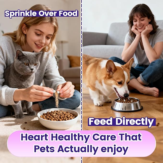 Taurine for Cats & Dogs with CoQ10 - Heart Supplement Powder Support Heart, Vision and Immune System Health - 120 Capsules