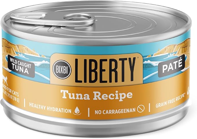 BIXBI Liberty Canned Wet Cat Food - Grain Free, Tuna Pate Recipe, 2.75 Ounce (Pack of 24)