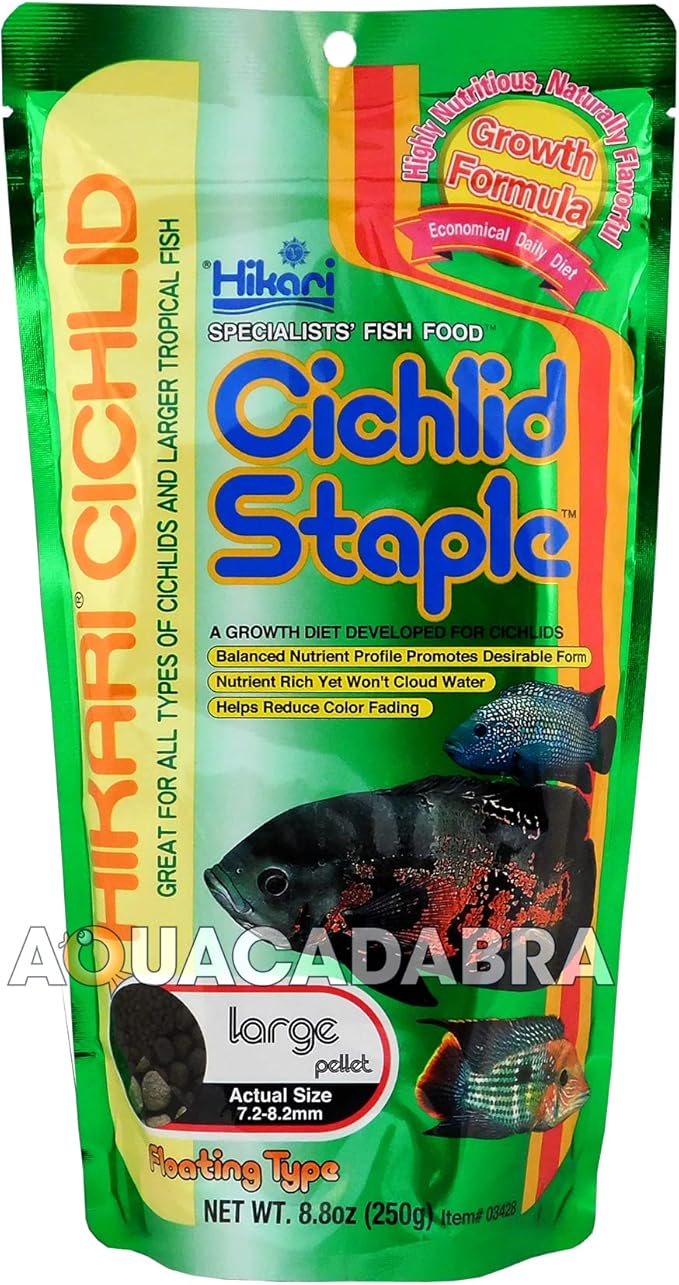 Cichlids Staple Pellet Fish Food [Set of 2] Size: Large (8.8 Ounces)